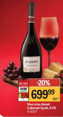 Vino crno chenet Cabernet Syrah, 0.75l
