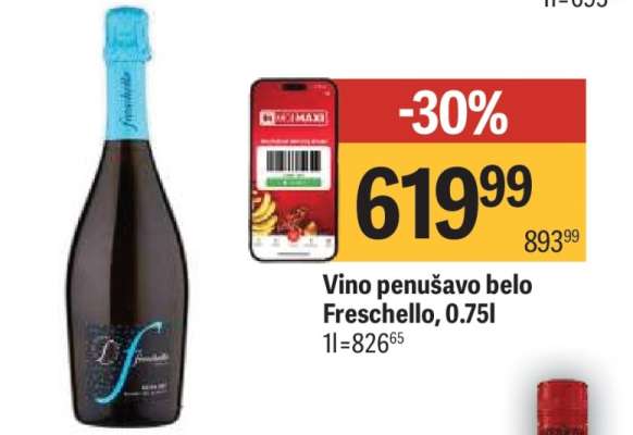 Vino penušavo belo Freschello 0.75l