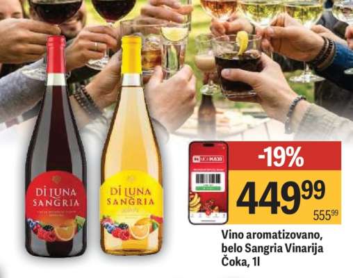 Vino aromatizovano, belo Sangria Vinarija Čoka, 1l