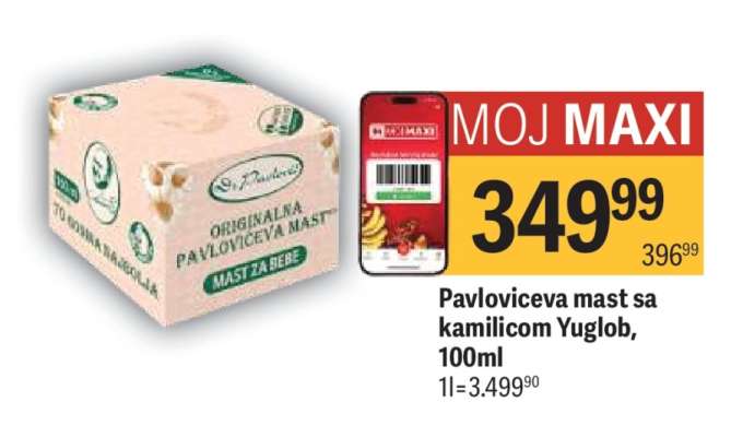 Pavlovićeva mast sa kamilicom Yuglob 100ml