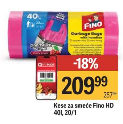 Kese za smeće Fino HD 40l, 20/1