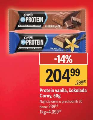 Protein vanila, čokolada Corny, 50g