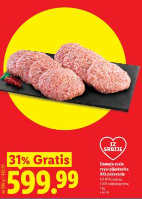 Domaće sveže royal pljeskavice XXL pakovanje