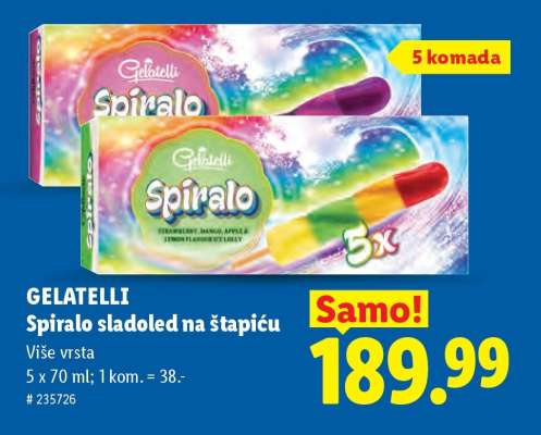 Gelatelli Spiralo sladoled na štapiću