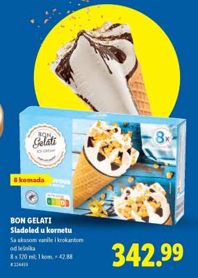Bon Gelati Sladoled u kornetu