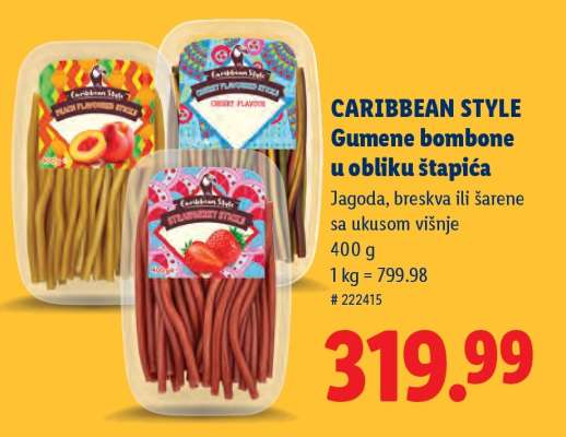 CARIBBEAN STYLE Gumene bombone u obliku štapića