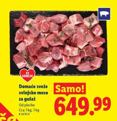 Domaće sveže svinjsko meso za gulaš