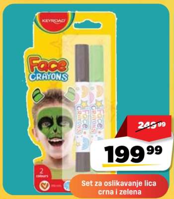 Set za oslikavanje lica crna i zelena