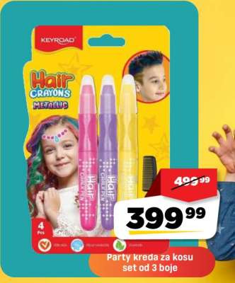 Party kreda za kosu set od 3 boje
