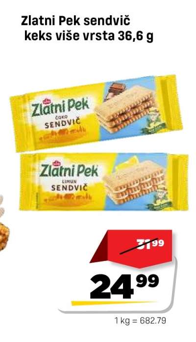 Zlatni Pek sendvič keks više vrsta 36,6 g