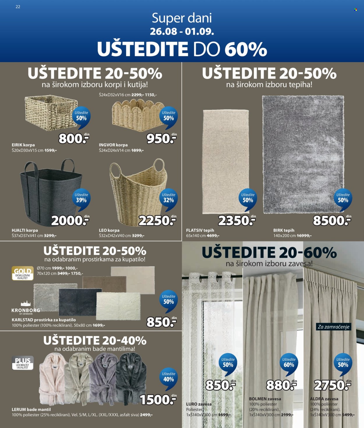 JYSK katalog  - 26.08.2026 - 01.09.2026. Stranica 22