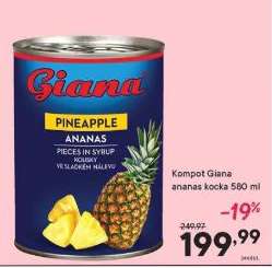 Kompot Giana ananas kocka 580 ml