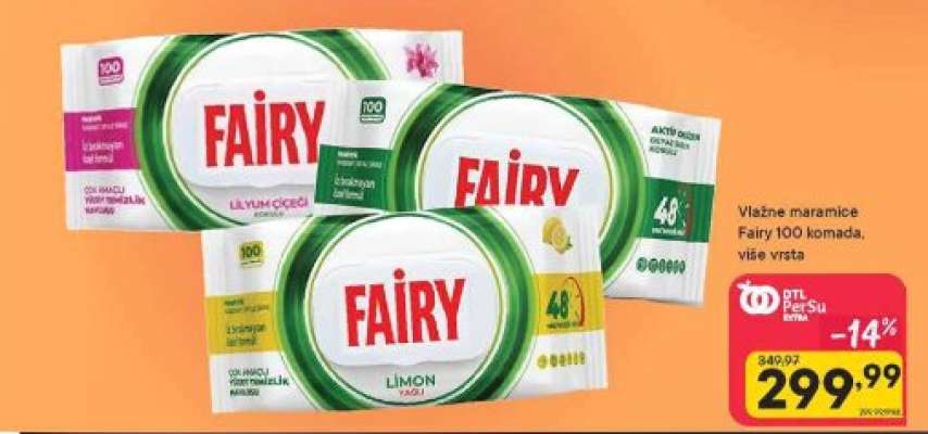 Vlažne maramice Fairy 100 komada