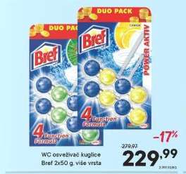 WC osveživač kuglice Bref 2x50 g, više vrsta