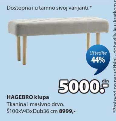HAGEBRO klupa