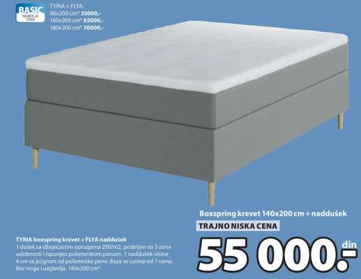 Boxspring krevet 140x200 cm + naddušek