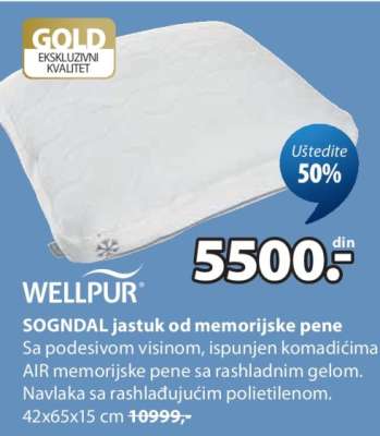 WELLPUR SOGNDAL JASTUK OD MEMORIJSKE PENE