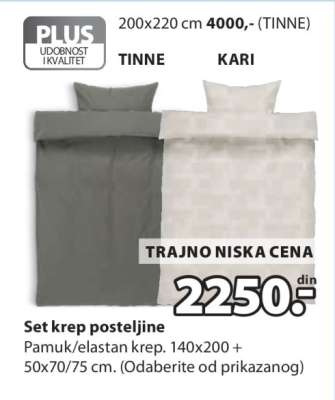 SET KREP POSTELJINE