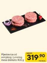 Pljeskavica od svinjskog i junećeg mesa Delikato 400 g