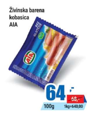 Živinska barena kobasica AIA
