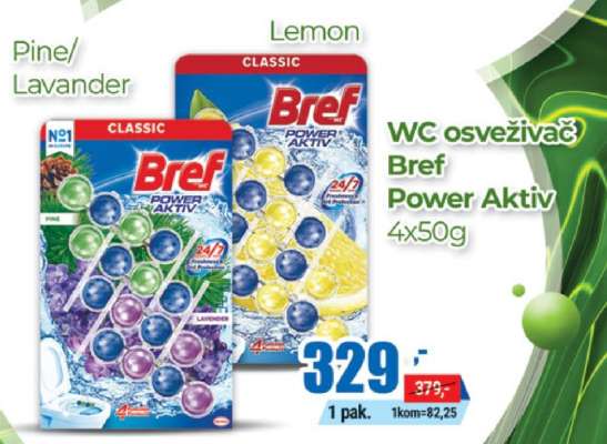 WC osvěživač Bref Power Aktiv 4x50g