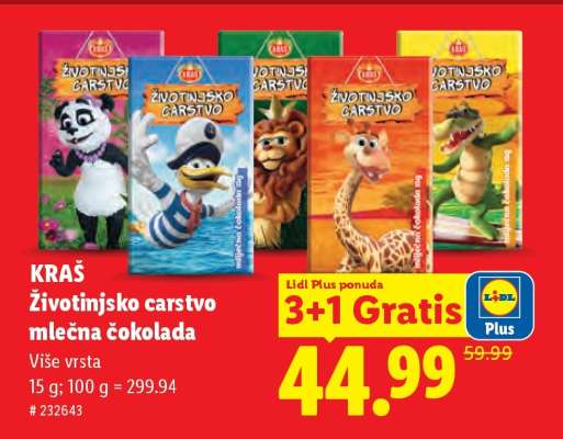 Kraš Životinjsko carstvo mlečna čokolada