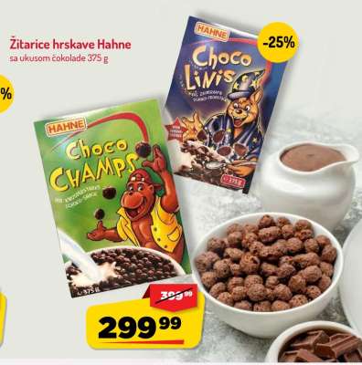 Žitarice hrskave Hahne sa ukusom čokolade 375 g