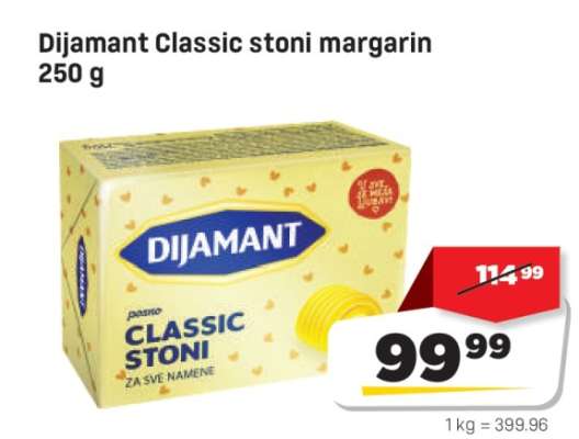 Dijamant classic stoni margarin 250 g