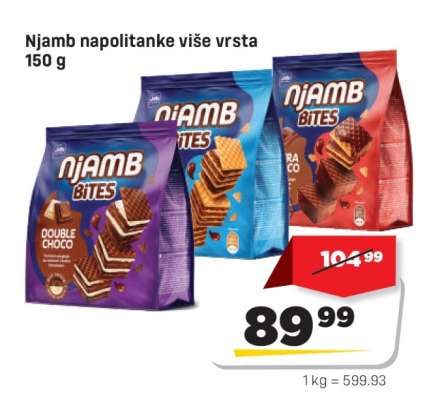 Njamb napolitanke više vrsta 150 g