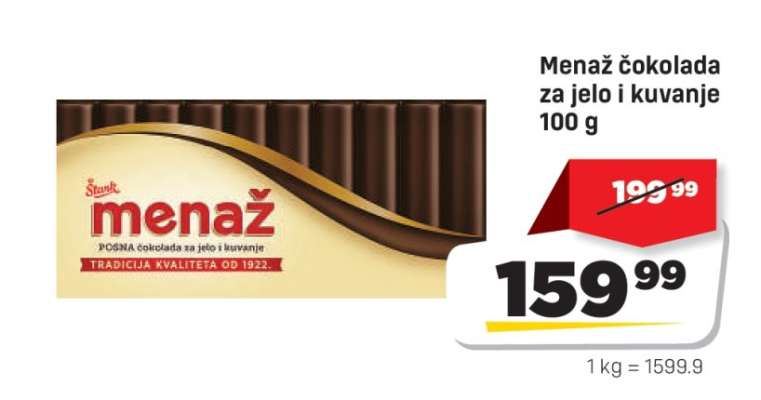 Menaž čokolada za jelo i kuvanje 100 g