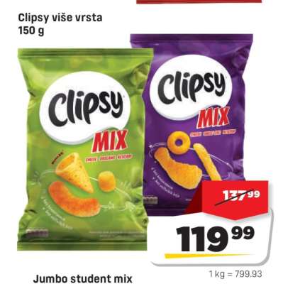 Clipsy više vrsta 150 g