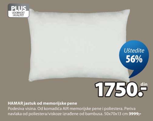 HAMAR jastuk od memorijske pene