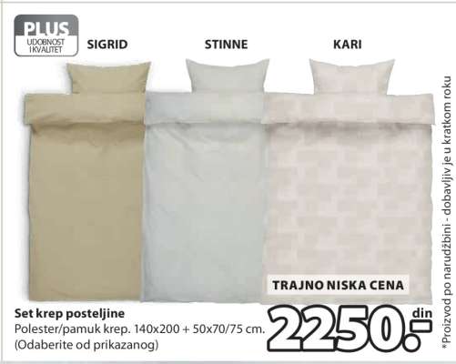 SET KREP POSTELJINE