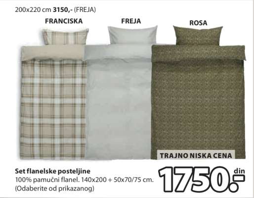 SET FLANELSKE POSTELJINE
