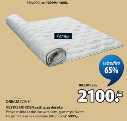 DREAMZONE VESTREFJORDEN zaštita za dušeke
