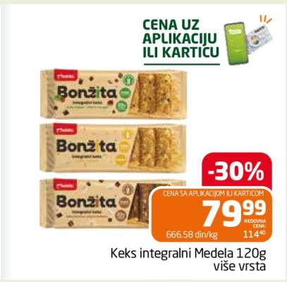 Keks integralni Medela 120g više vrsta