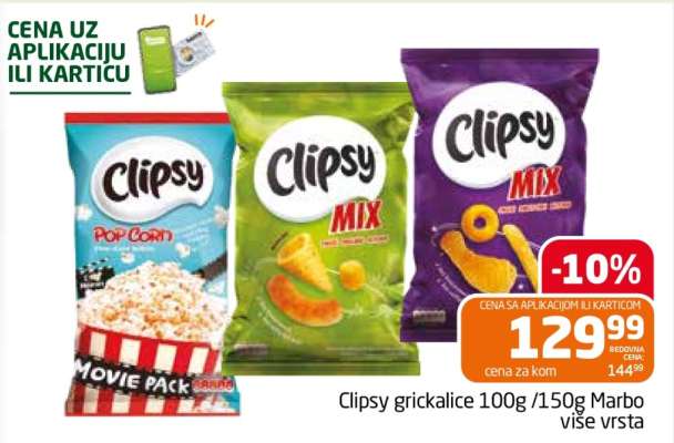 Clipsy grickalice 100g/150g Marbo