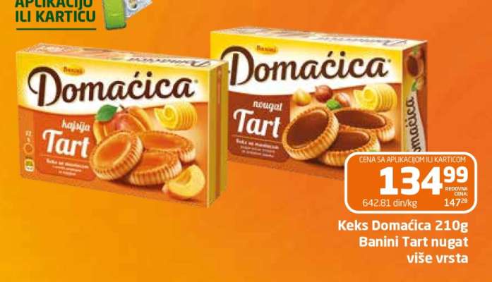 Keks Domaćica 210g Banini Tart nugat više vrsta