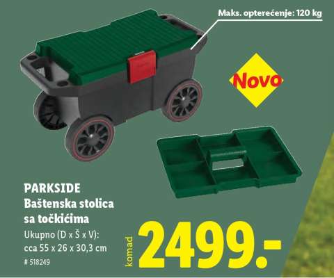 PARKSIDE Baštenska stolica sa točkićima