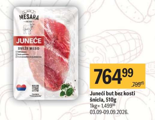 Junečí but bez kostí šnicla, 510g