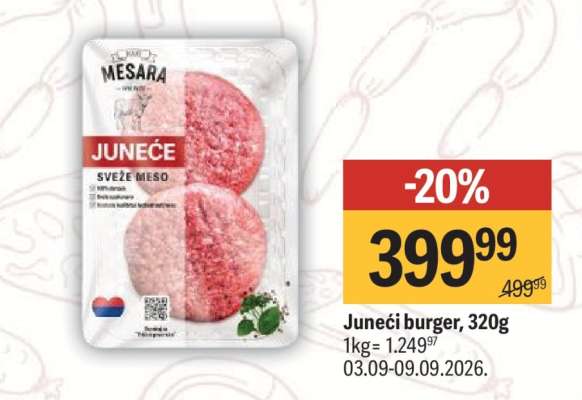 Junečí burger, 320g
