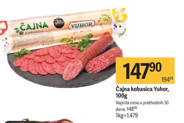 čajna kobasica Yuhor, 100g