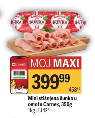 Mini stisnjena šunka u omotu Carnex, 350g