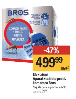 Električni aparat+tablete protiv komaraca Bros