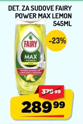 Detergent za sudove Fairy Power Max Lemon 545ml
