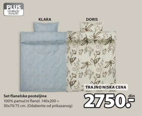 SET FLANELSKE POSTELJINE