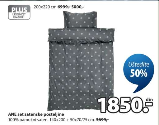 ANE SET SATENSKE POSTELJINE