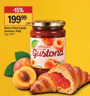 Ekstra džem kajsija Gustona, 450g