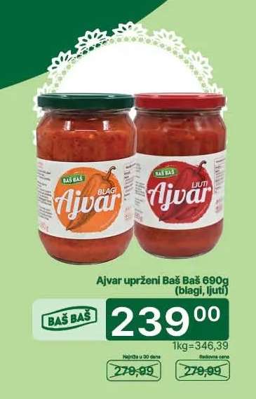 Ajvar uprženi Baš Baš 690g
