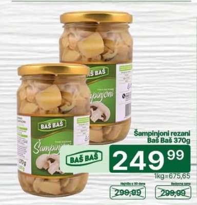 Šampinjoni rezani Baš Baš 370g